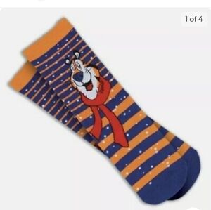 Nwot Kelloggs Tony The Tiger Frosted Flakes Novelty Orange Blue Socks Unisex